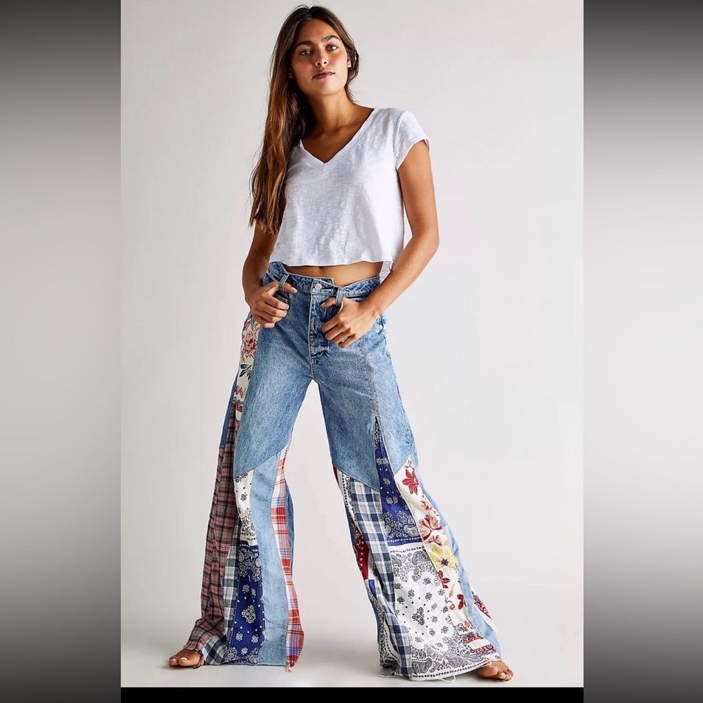 NEW Free People We The Free Cortez Flare Jeans.Size 27 - Picture 1 of 14